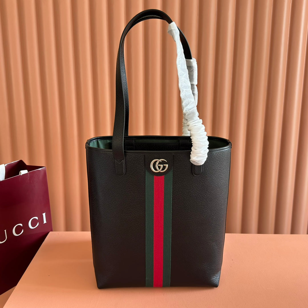 G*cci Ophidia Tote Bag 36 Brown in Cowhide