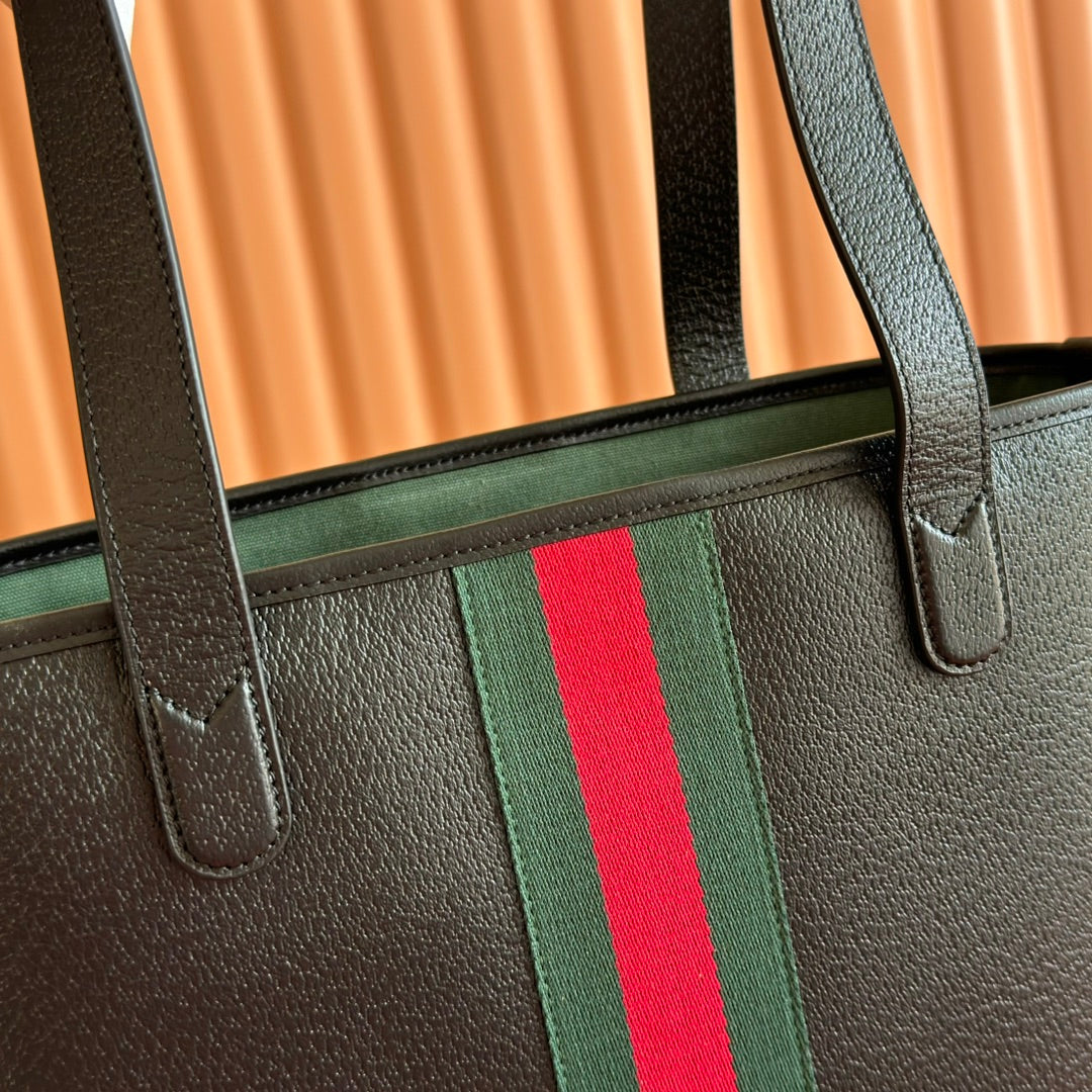 G*cci Ophidia Tote Bag 36 Brown in Cowhide