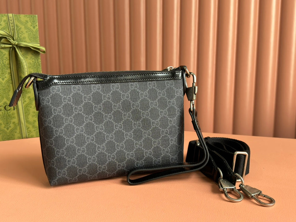 G*cci Mini 22.5 Messenger Bag Dark Gray in G*G Supreme Canvas
