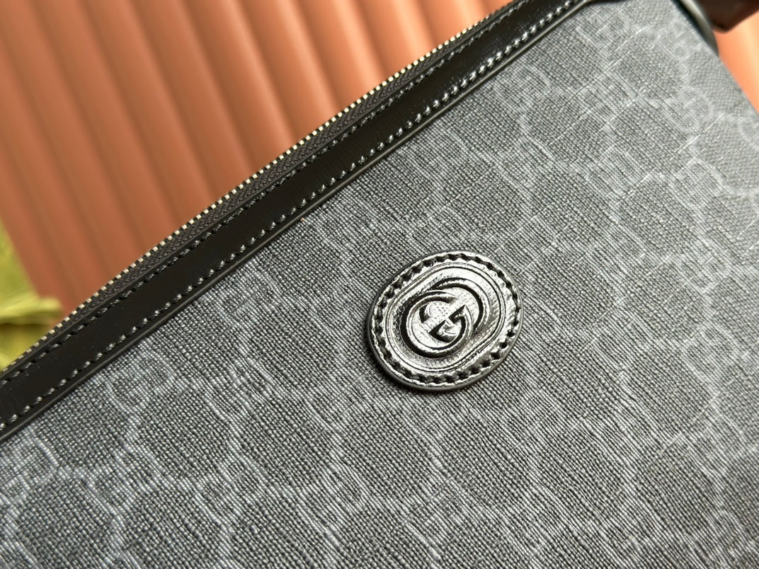 G*cci Mini 22.5 Messenger Bag Dark Gray in G*G Supreme Canvas