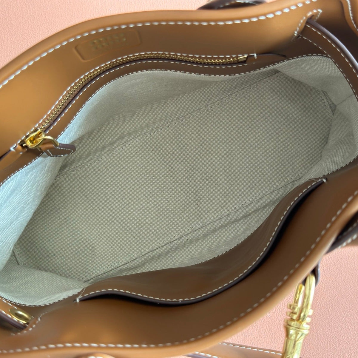 M*u*M*u Aventure Handbag 31 Beige in Canvas