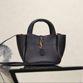 Y*S*L Le 5 à 7 Baby Bea Tote Bag 19cm Black in Deerskin