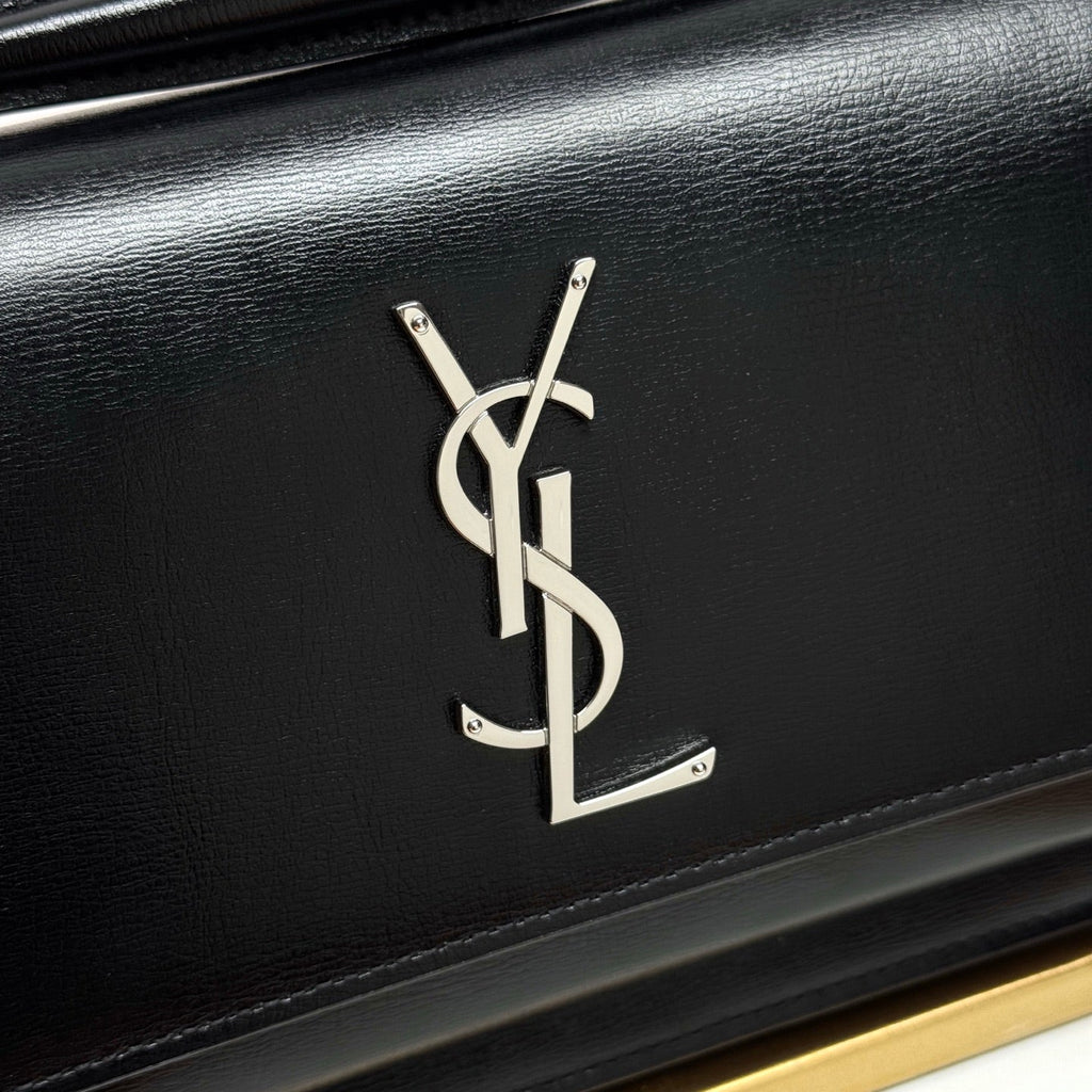 Y*S*L Sunset Bag 19cm Black with Silver hardware in Leather