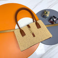 Y*S*L Panier Tote Bag 29cm Straw Color in Raffia