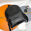 Y*S*L City Backpack 38 Black in Crocodile-patterned Cowhide