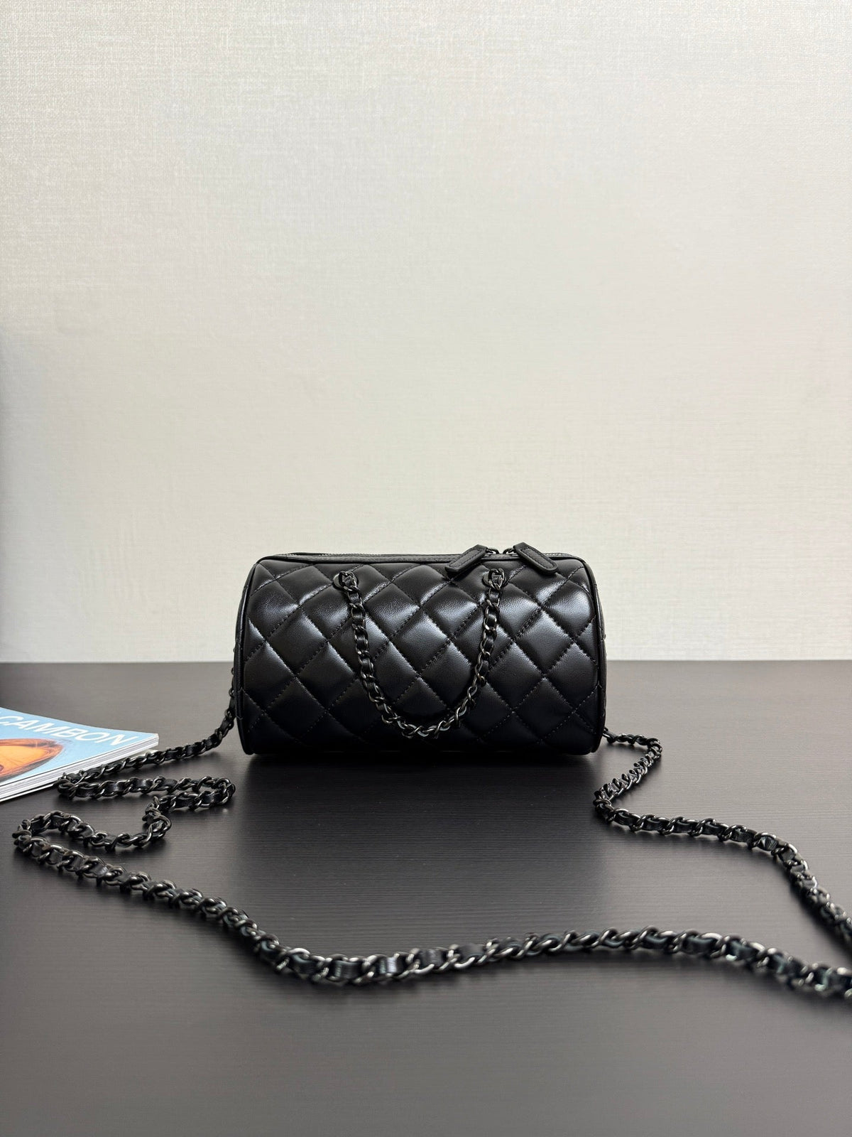 Ch*nel 25P Mini Bowling Bag 18.5 Black in Sheepskin