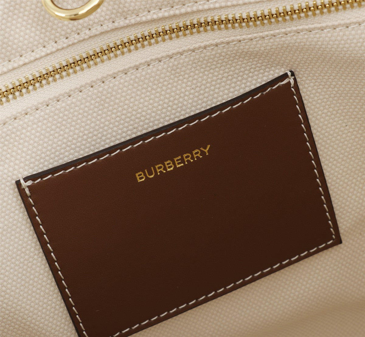 B*rberry Freya Tote Bag 33cm Ivory Brown in Cowhide