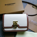 B*rberry TB Bag 21cm White Brown in Canvas