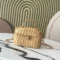 Ch*nel 26c Vanity Case 19.5cm Straw Color in Woven Rattan