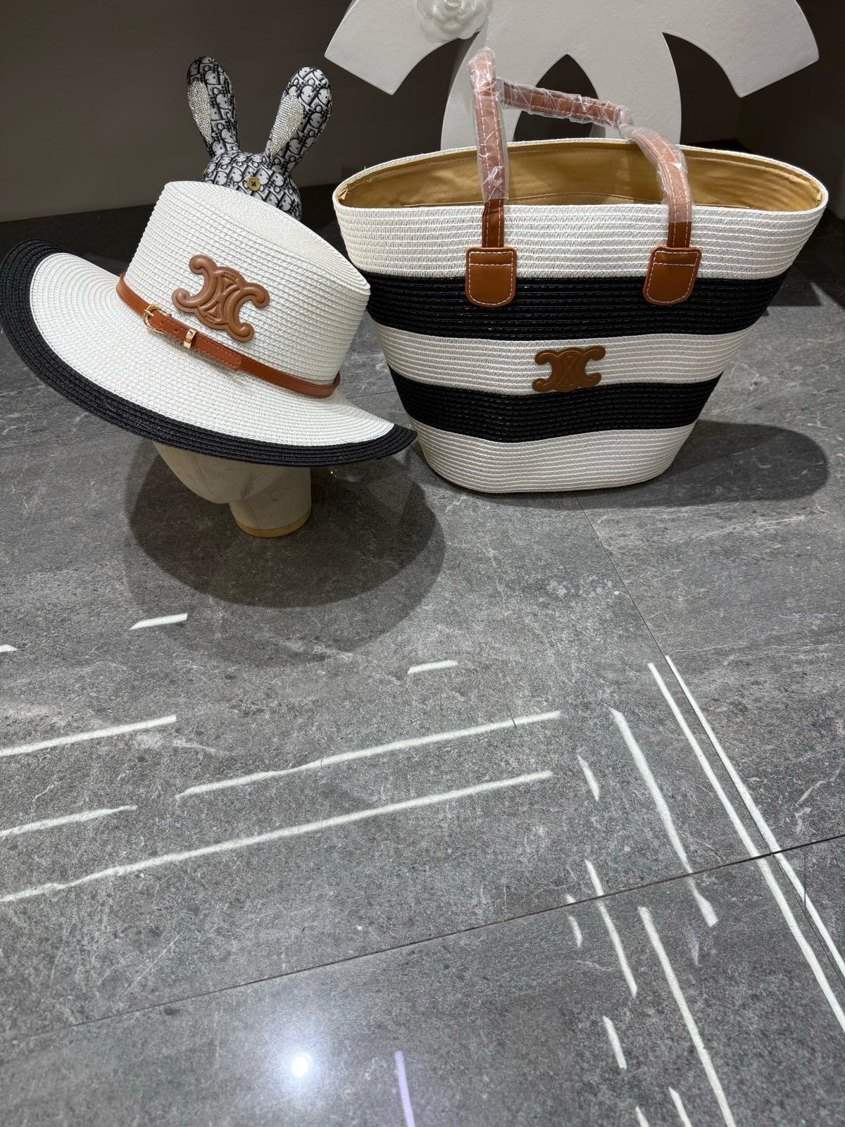C*L Tote Bag & Hat Set Plant Grass