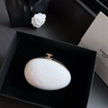 C*C 26S Egg Minaudière Pearly 29cm White Composite