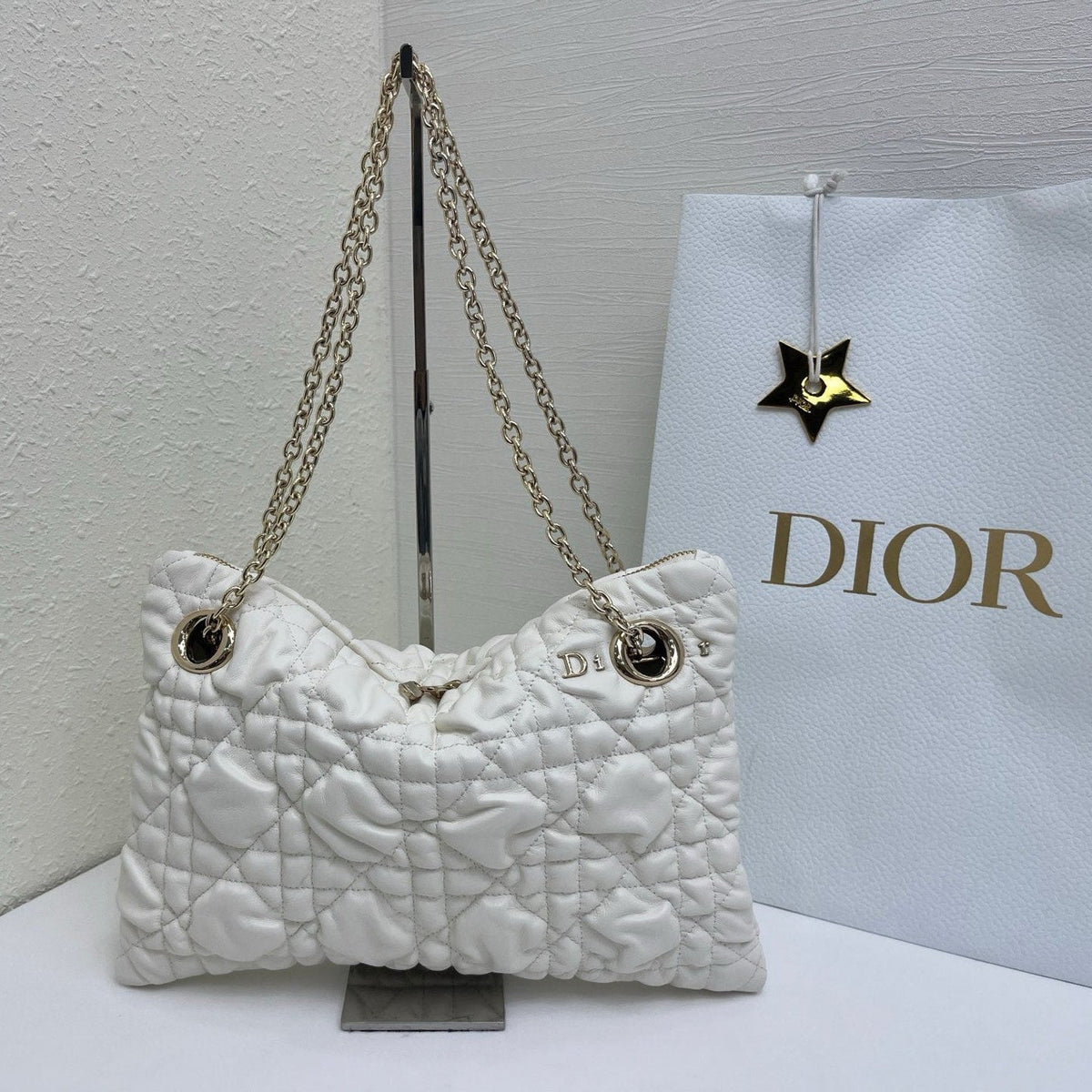 C*D Cannage Quilted Tote Bag Cowhide