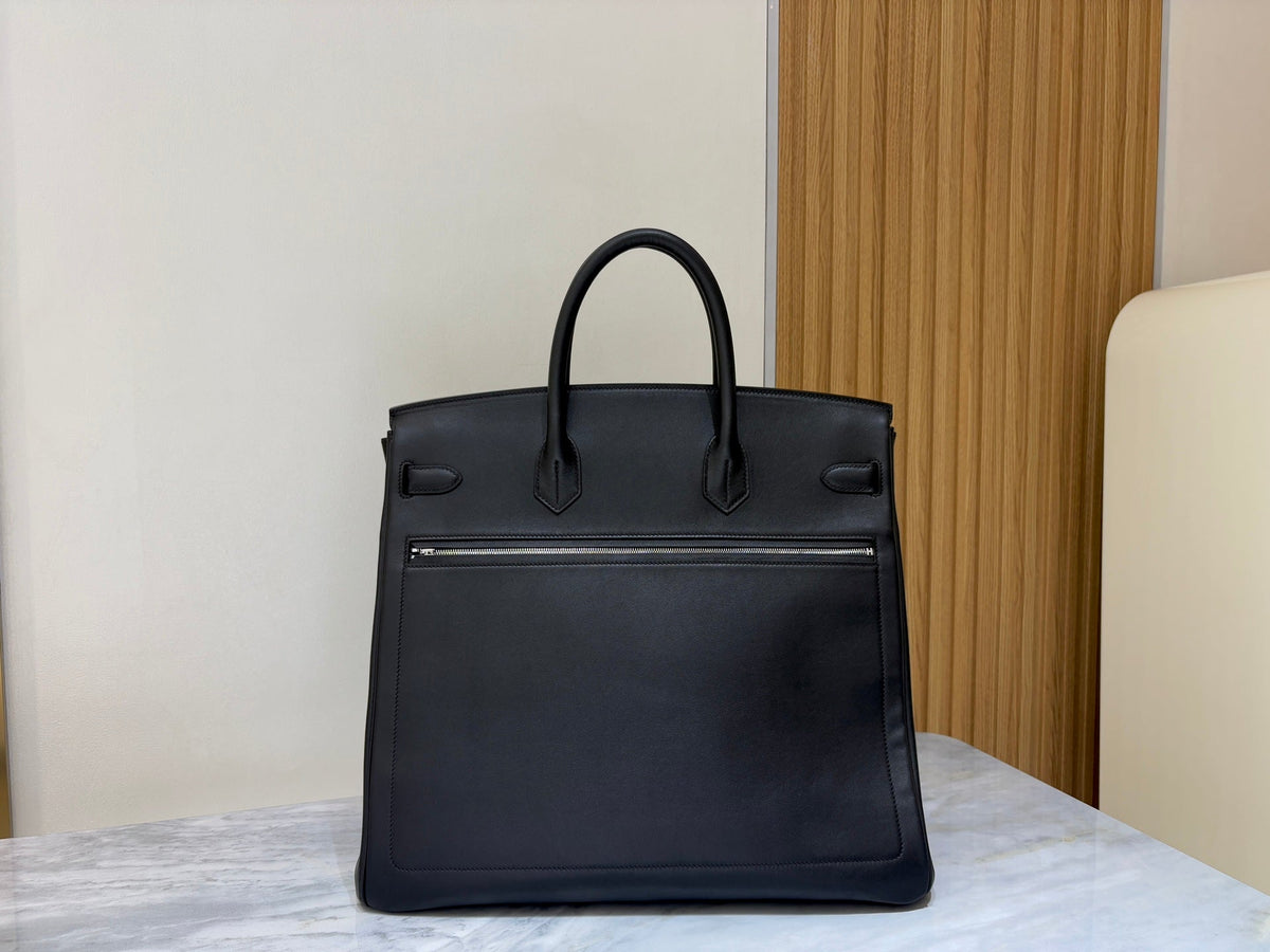 H*M Rock HAC Birkin 40CM Handbag Black Swift