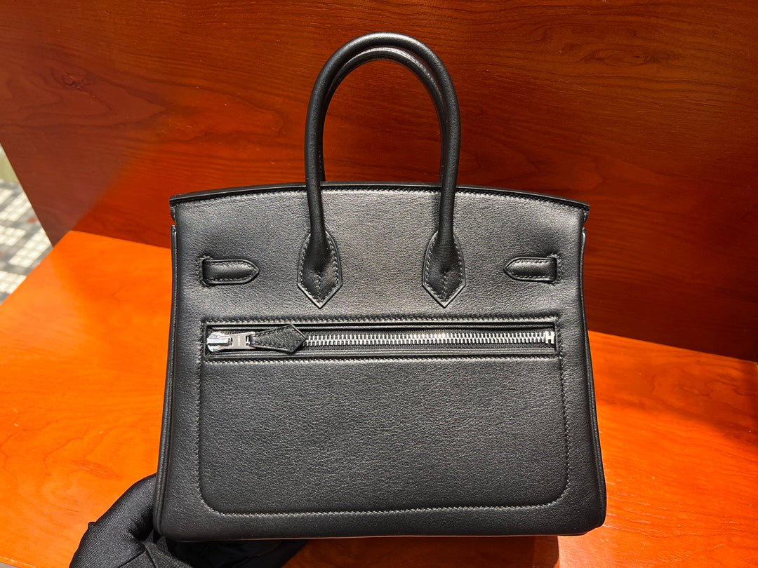 H*M Limited Edition Birkin Rock 25cm Handbag Black Evergrain