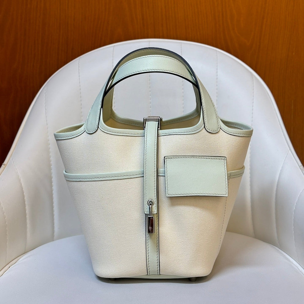 H*M Picotin Lock Pocket Handbag Swift Canvas