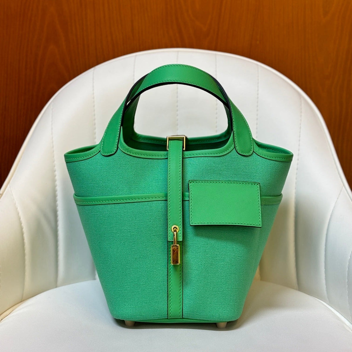 H*M Picotin Lock Pocket Handbag Swift Canvas