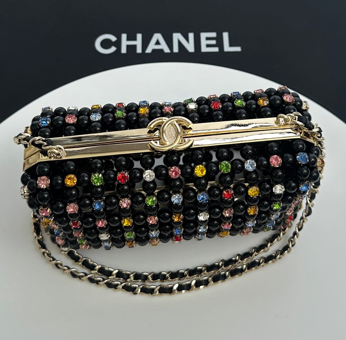 C*C Cruise Evening Clutch Pearl Crystal Rhinestones