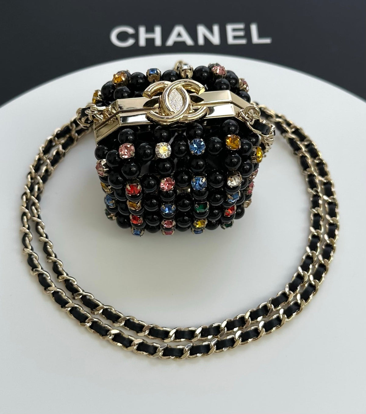 C*C Cruise Evening Bag Pearl Crystal Rhinestones 01