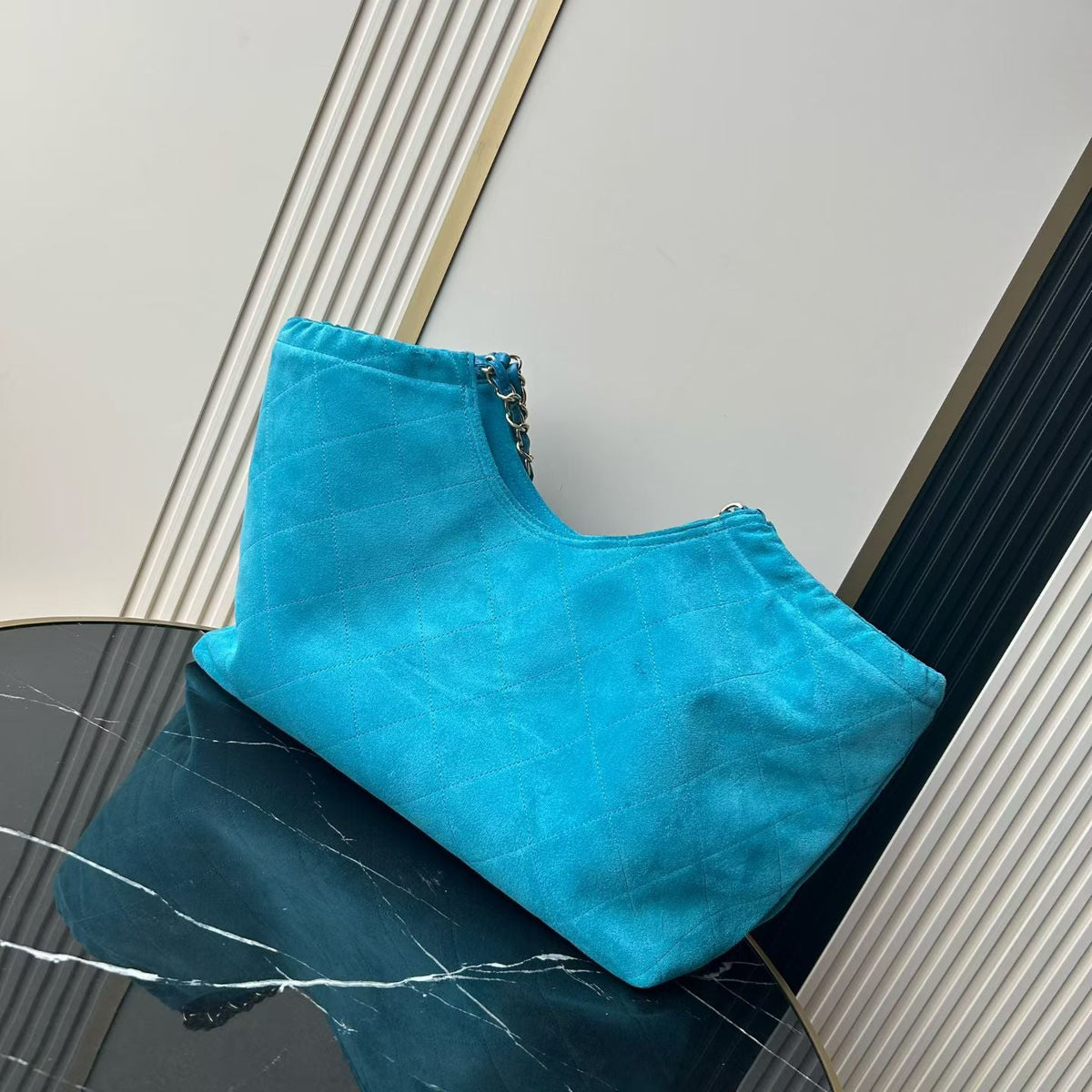 C*C 26B Shopping Bag 55CM Blue Suede Calfskin 6474