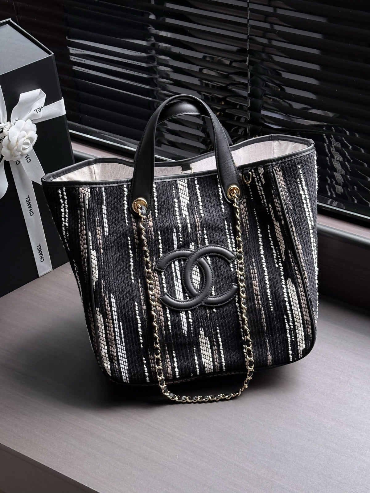 C*C 26S Shopping Bag Striped Canvas