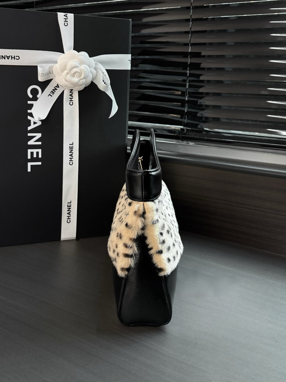 Ch*nel 26M Mini 31 Shopping Bag 32cm Black Spotted Pony Hair & Lambskin