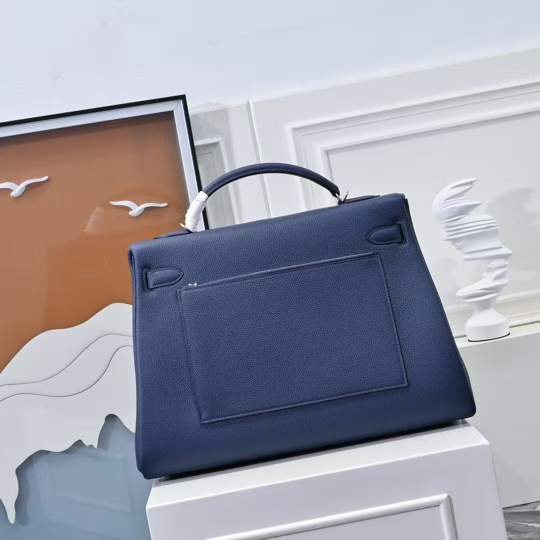 H*M Kelly 42cm For Men Navy Blue Togo Leather Sliver Hardware (Need 25 days to produce)