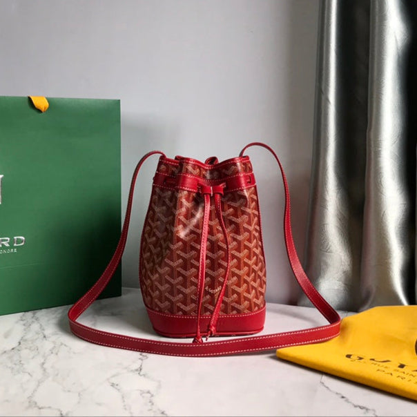 PETIT FLOT BUCKET BAG G*yardine CANVAS LAMBSKIN TRIM