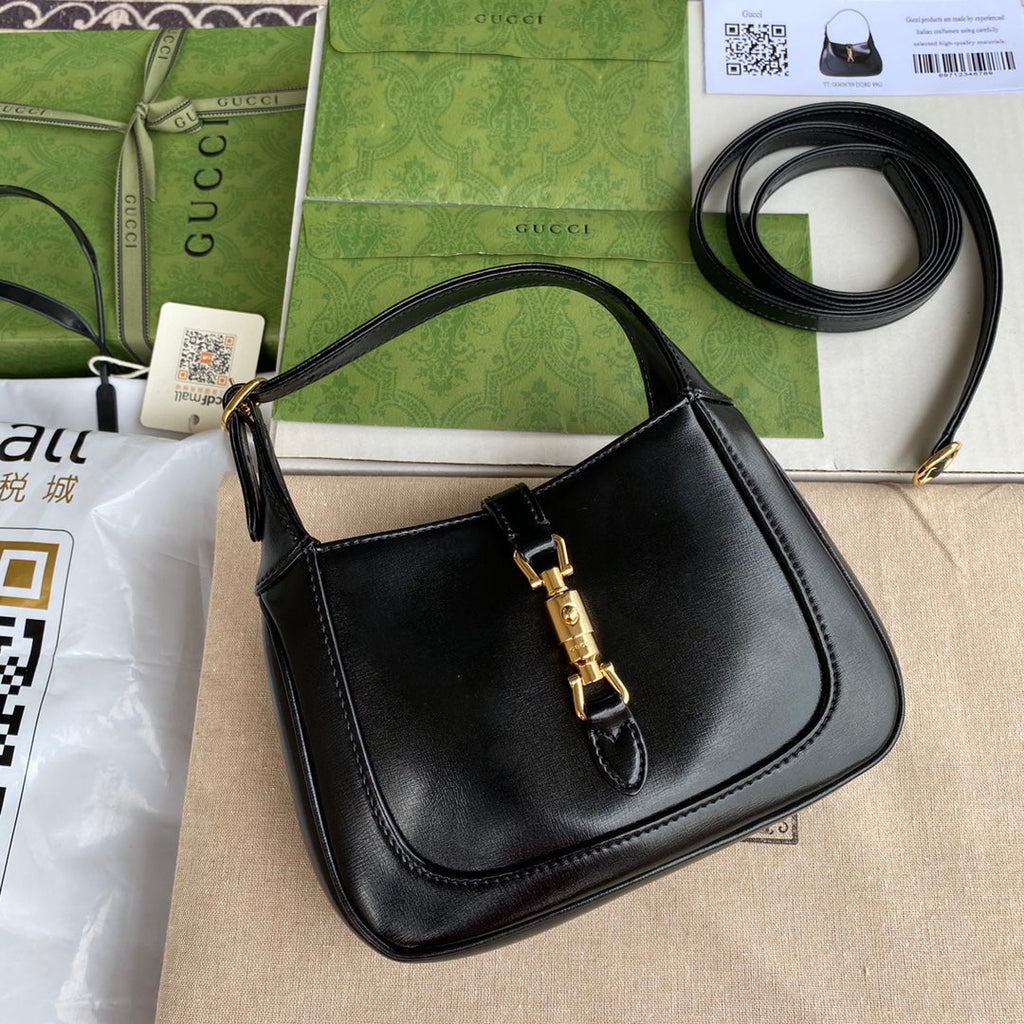 G*G jackie mini 19cm black calfskin