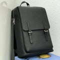 L*E 39 MILITARY BACKPACK IN BLACK SOFT GRAINED CALFSKIN