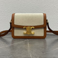 C*line 2026 Classique Triomphe Bag 18cm Tan Beige Textile Calfskin