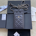 C*C Compact Double Pouch Black Caviar Sliver Steel