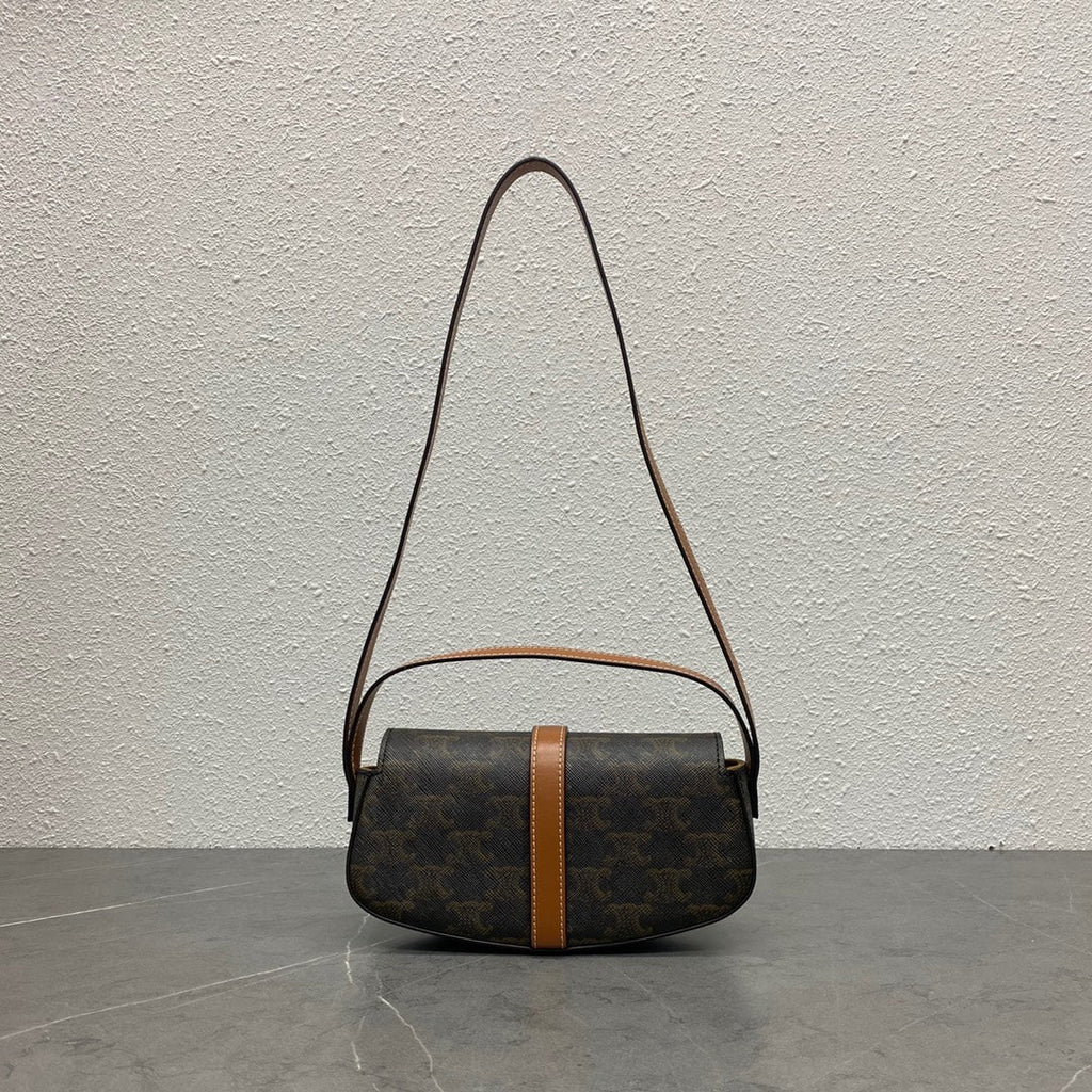 C*line Tabou Clutch on Strap Triomphe Canvas & Calfskin