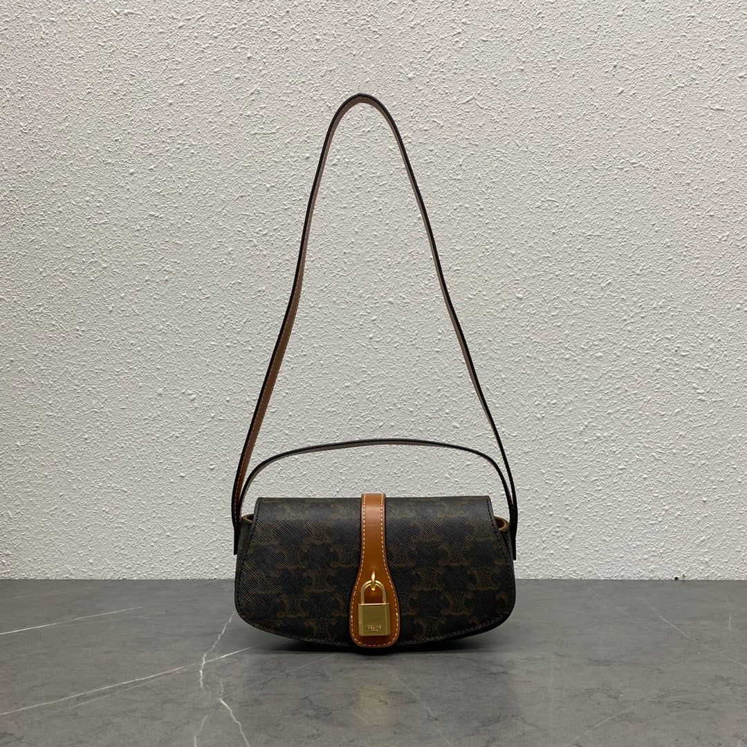 C*line Tabou Clutch on Strap Triomphe Canvas & Calfskin