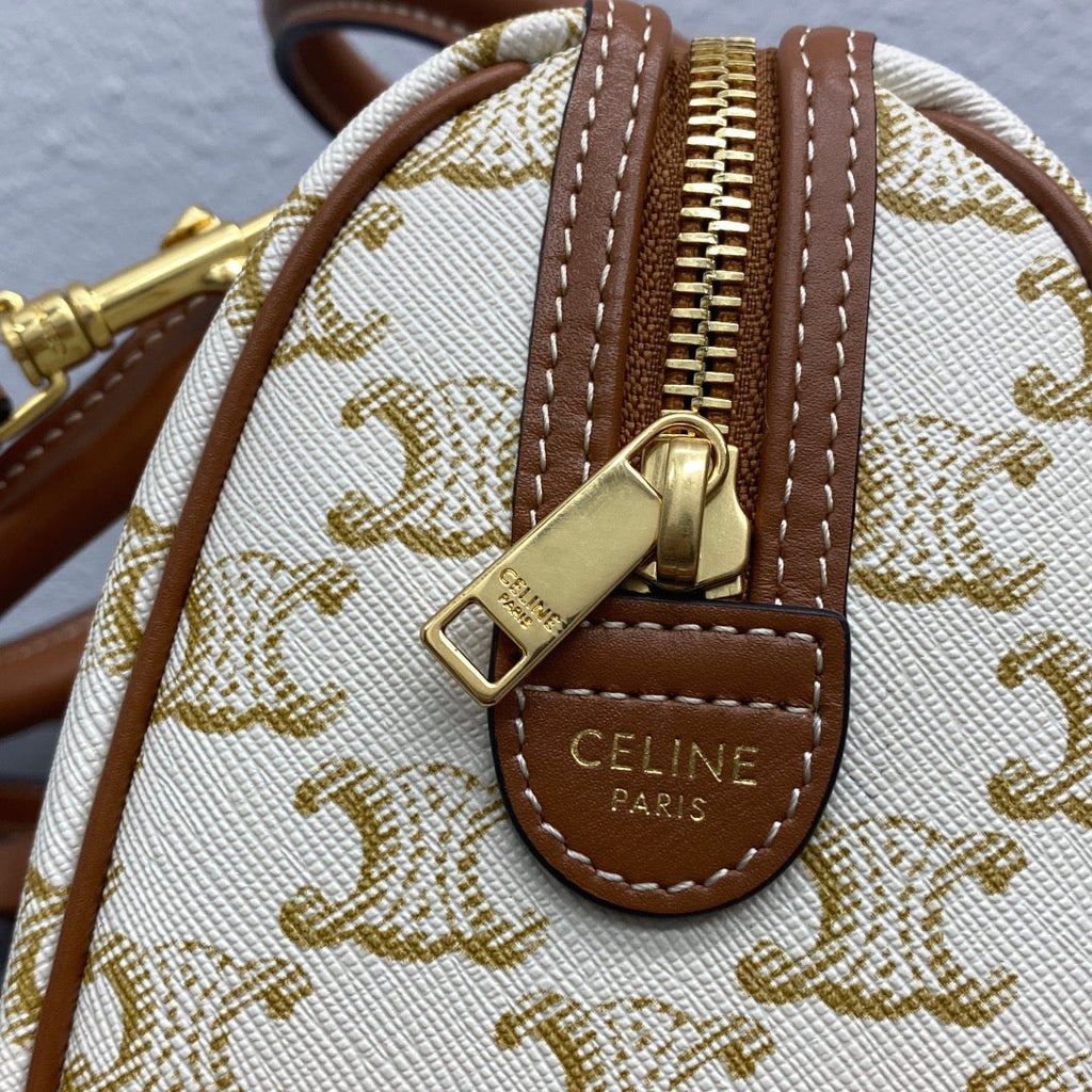 C*line Boston Bag Triomphe Canvas & Calfskin