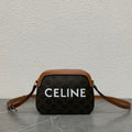 C*line Camera Bag 20 Bag With Logo Triomphe Black Brown Canvas & Calfskin