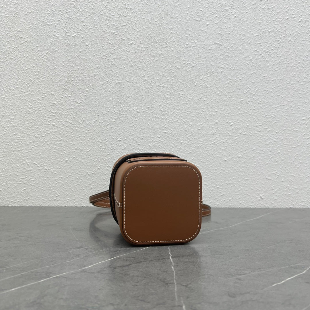 C*line Small Box Cuir Triomphe Bag Brown Calfskin