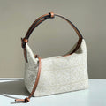 L*E CUBI 35 BAG IN WHITE ANAGRAM JACQUARD AND CALFSKIN