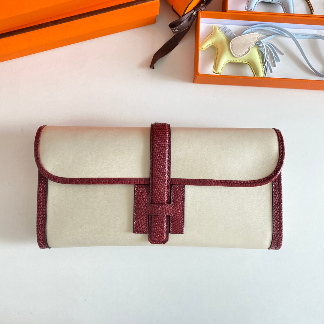 H*M Jige Elan 29 Clutch Calfskin Lizard Skin ( days of production)