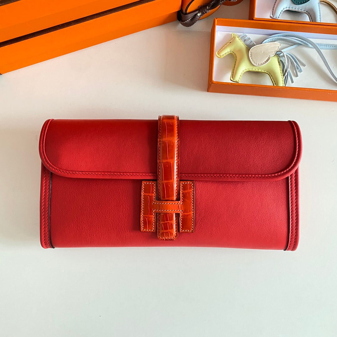 H*M Jige Elan 29 Clutch Calfskin Lizard Skin ( days of production)