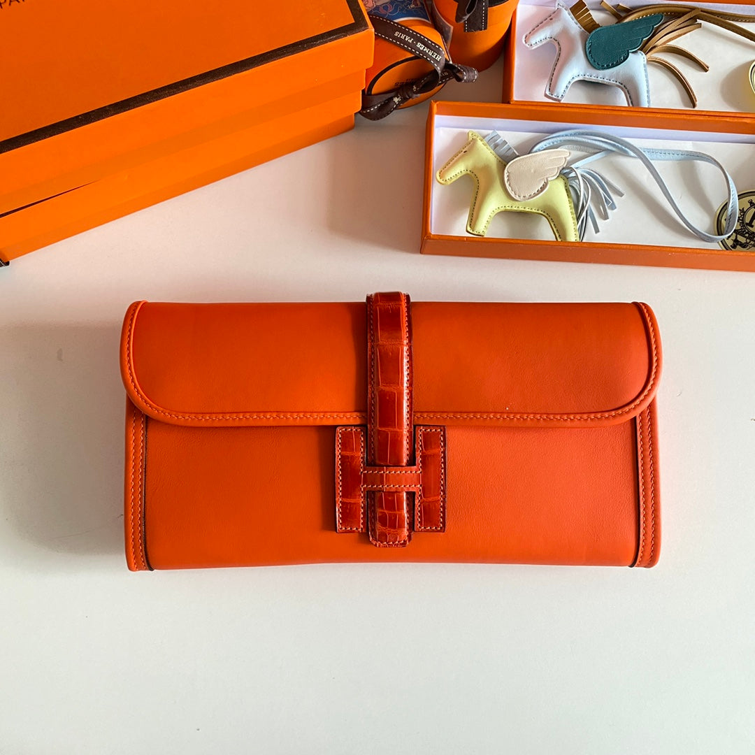 H*M Jige Elan 29 Clutch Calfskin Lizard Skin ( days of production)