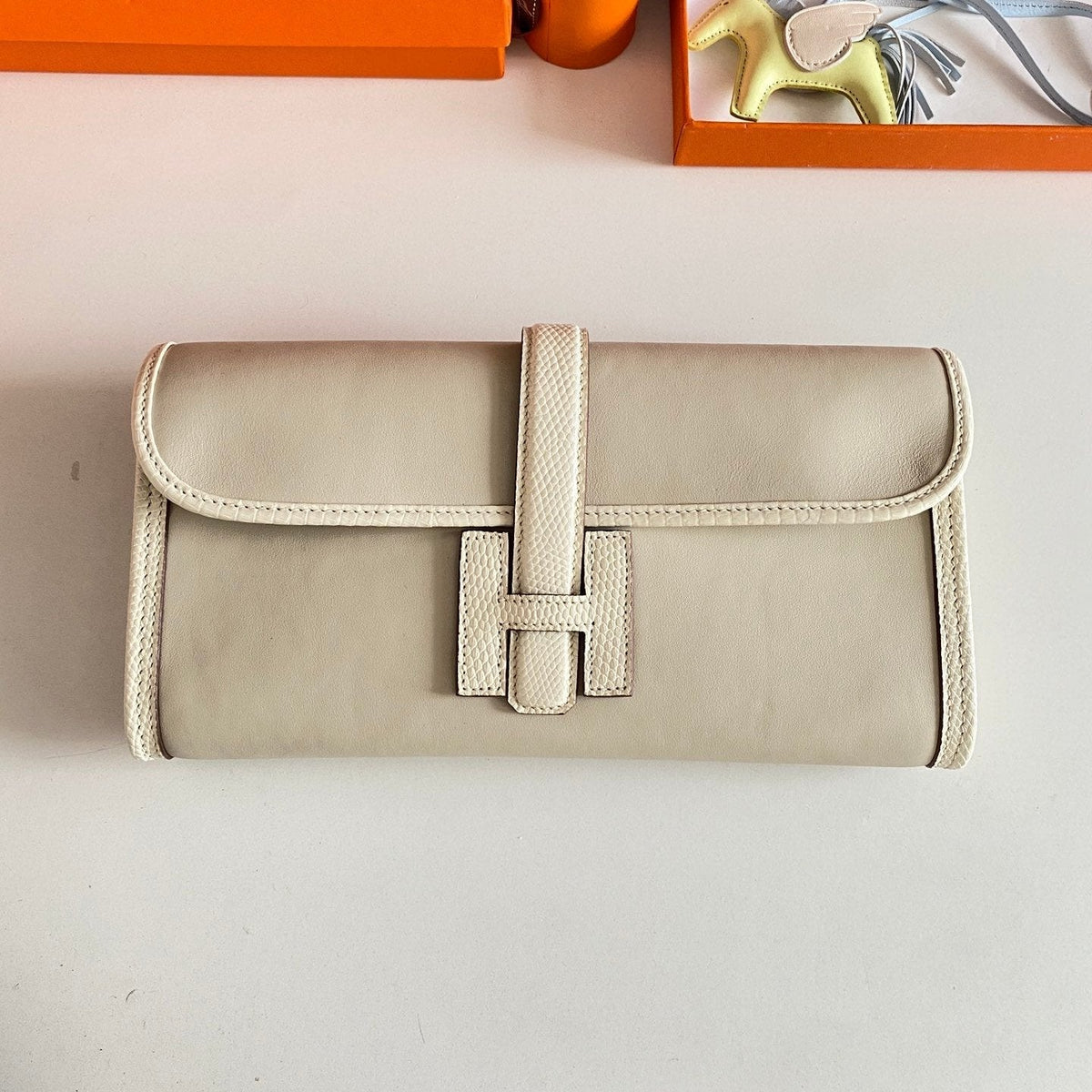 H*M Jige Elan 29 Clutch Calfskin Lizard Skin ( days of production)