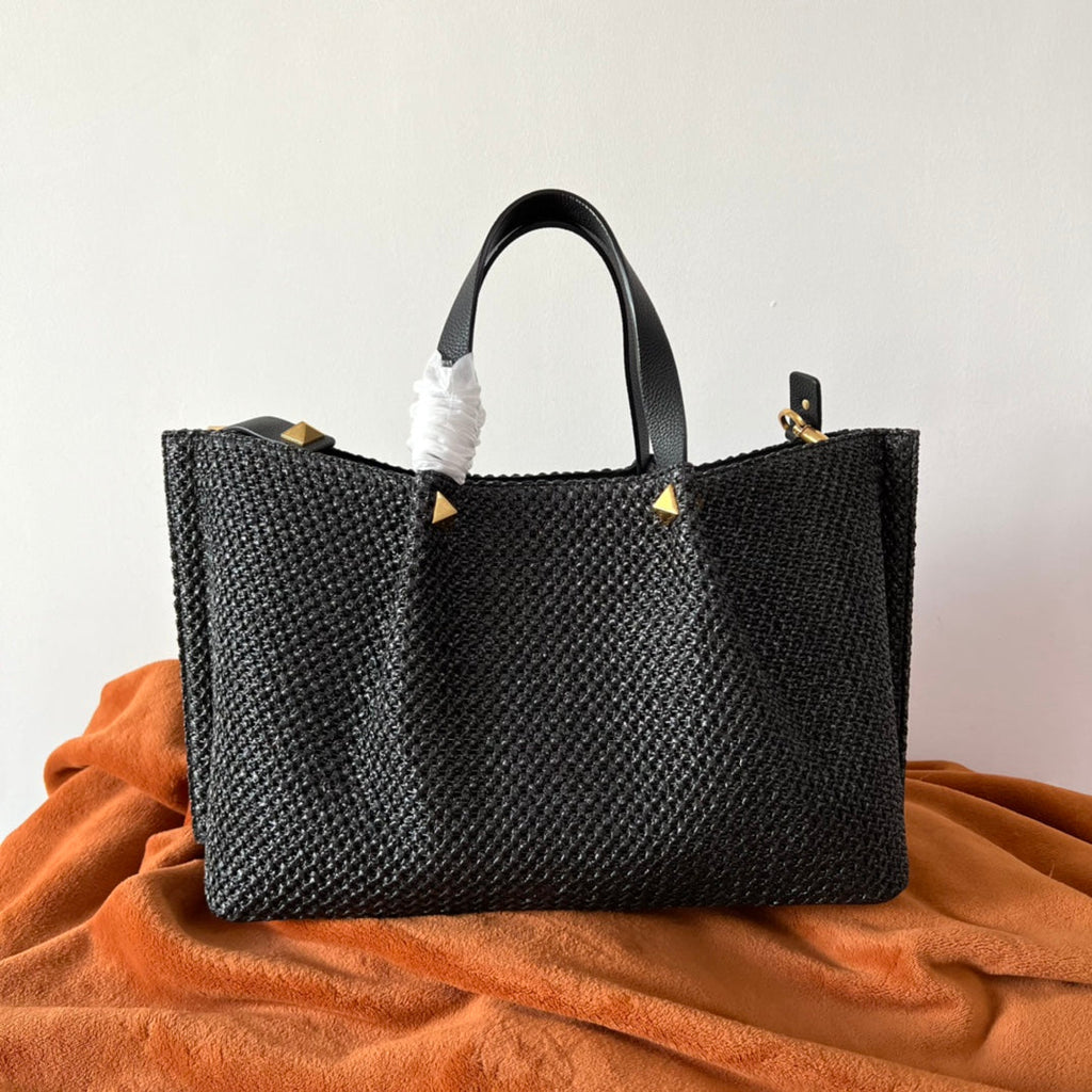 V*lentino Spring Summer Tote Bag Raffia