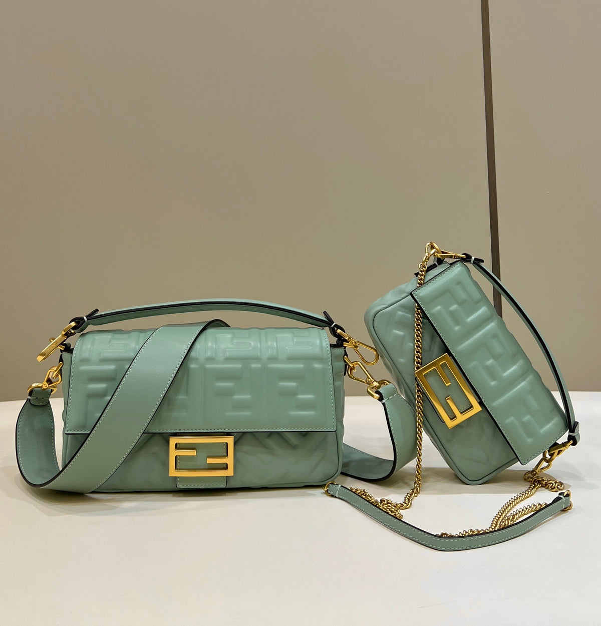 Baguette Lambskin Gold Hardware