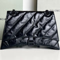CRUSH CHAIN BAG QUILTED CRUSHED CALFSKIN BLACK HARDWARE