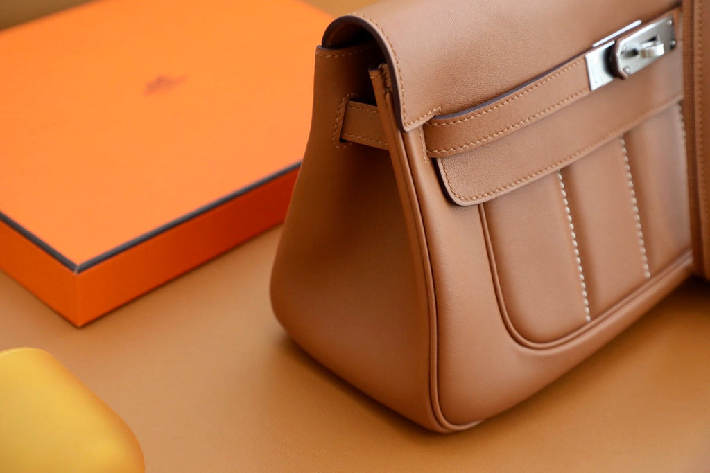 H*M Berline Bag 28cm Brown Calfskin 284550 (Production time: 25 days)