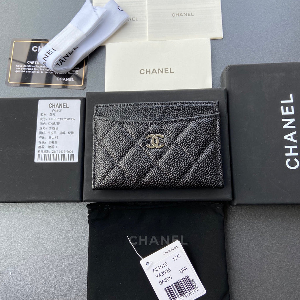 C*C Classic Card Holder Black Caviar Sliver Steel