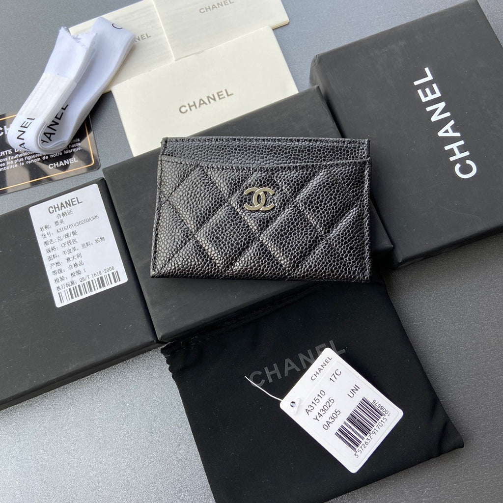 C*C Classic Card Holder Black Caviar Sliver Steel