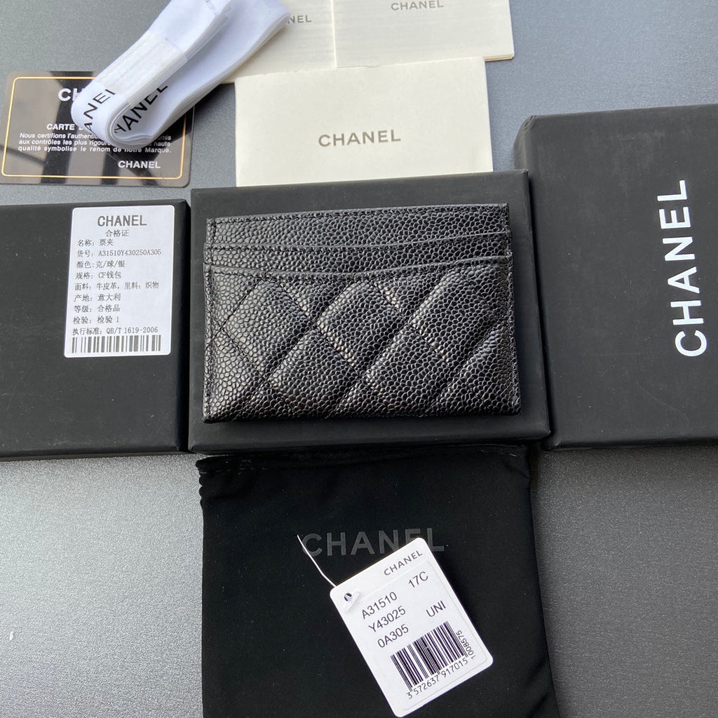 C*C Classic Card Holder Black Caviar Sliver Steel