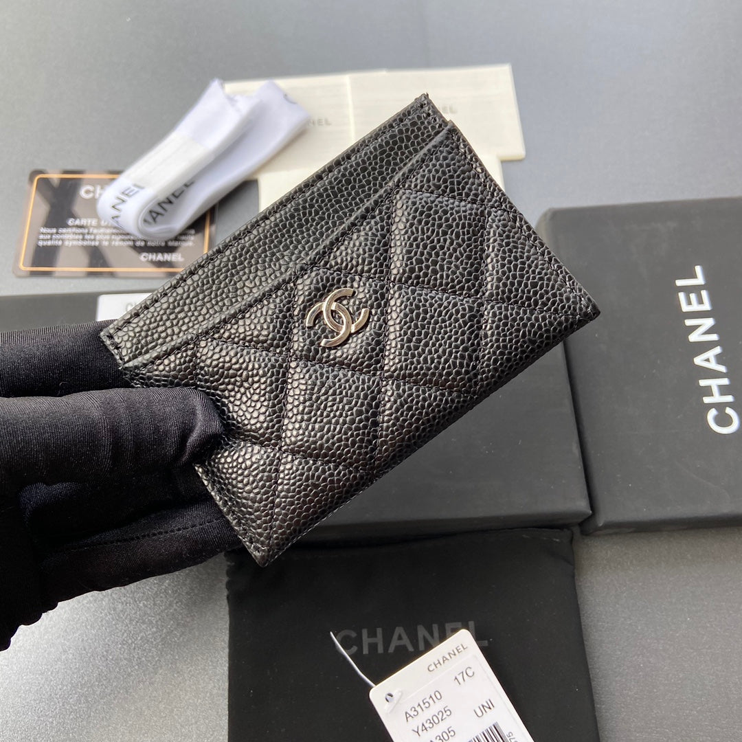 C*C Classic Card Holder Black Caviar Sliver Steel
