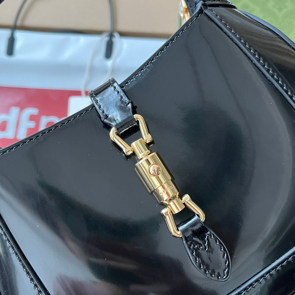 G*G jackie mini 19cm black calfskin with chain